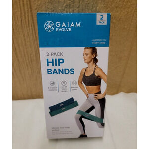 Gaiam Evolve Hip Bands 2-pack Non-Roll Fabric Design Exercise Guide Included